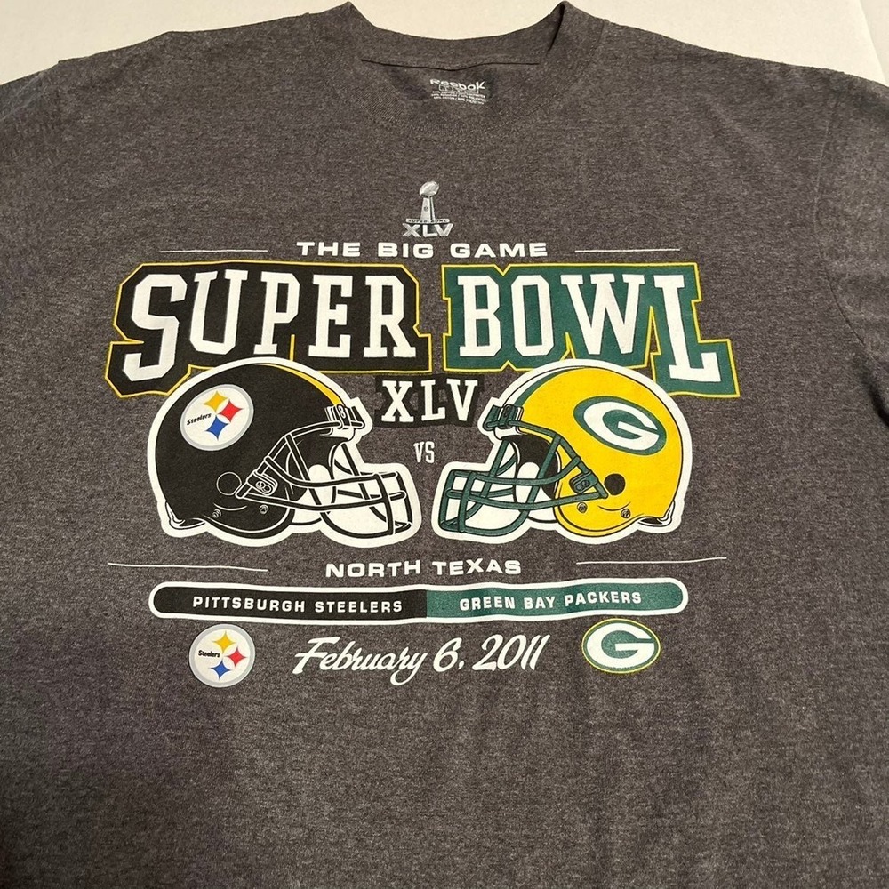 Super Bowl XLV Steelers vs. Packers 02/06/2011 men's size large Reebok